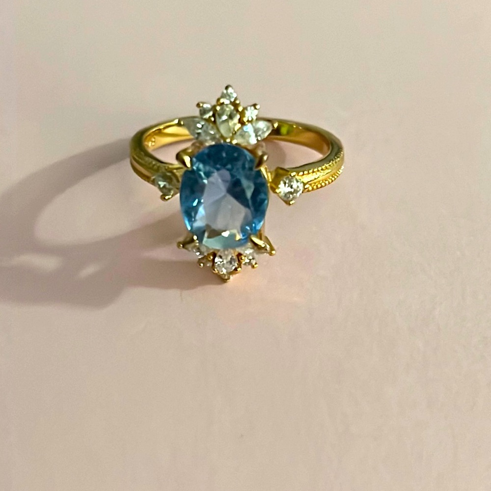 NWOT-Light Blue pear Sapphire ring